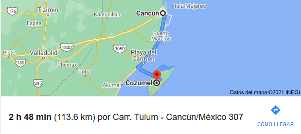 How far is Cancun From Cozumel and how to get to Cozumel