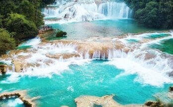 mexico tourist attractions - Blue waterfall