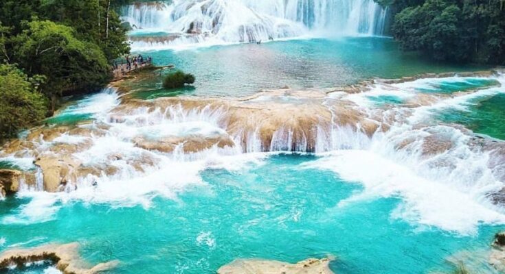 mexico tourist attractions - Blue waterfall
