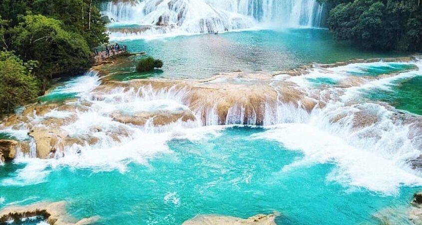 mexico tourist attractions - Blue waterfall