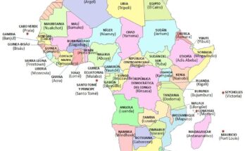 Map of African countries and capitals