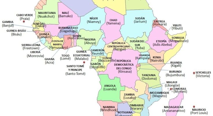 Map of African countries and capitals
